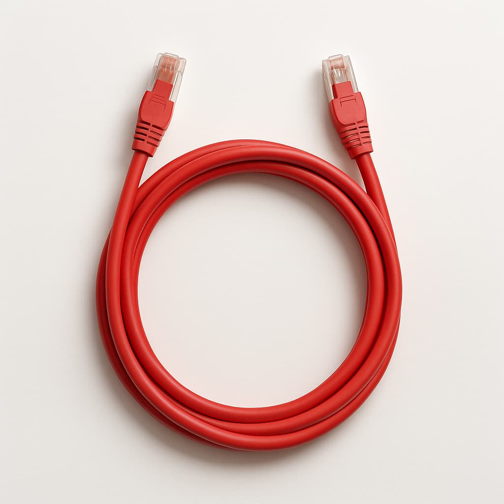 Telegartner L00002E0113 UTP Cat.5e Patch Cord, 2.5 m, Red — illustrative AI-generated image