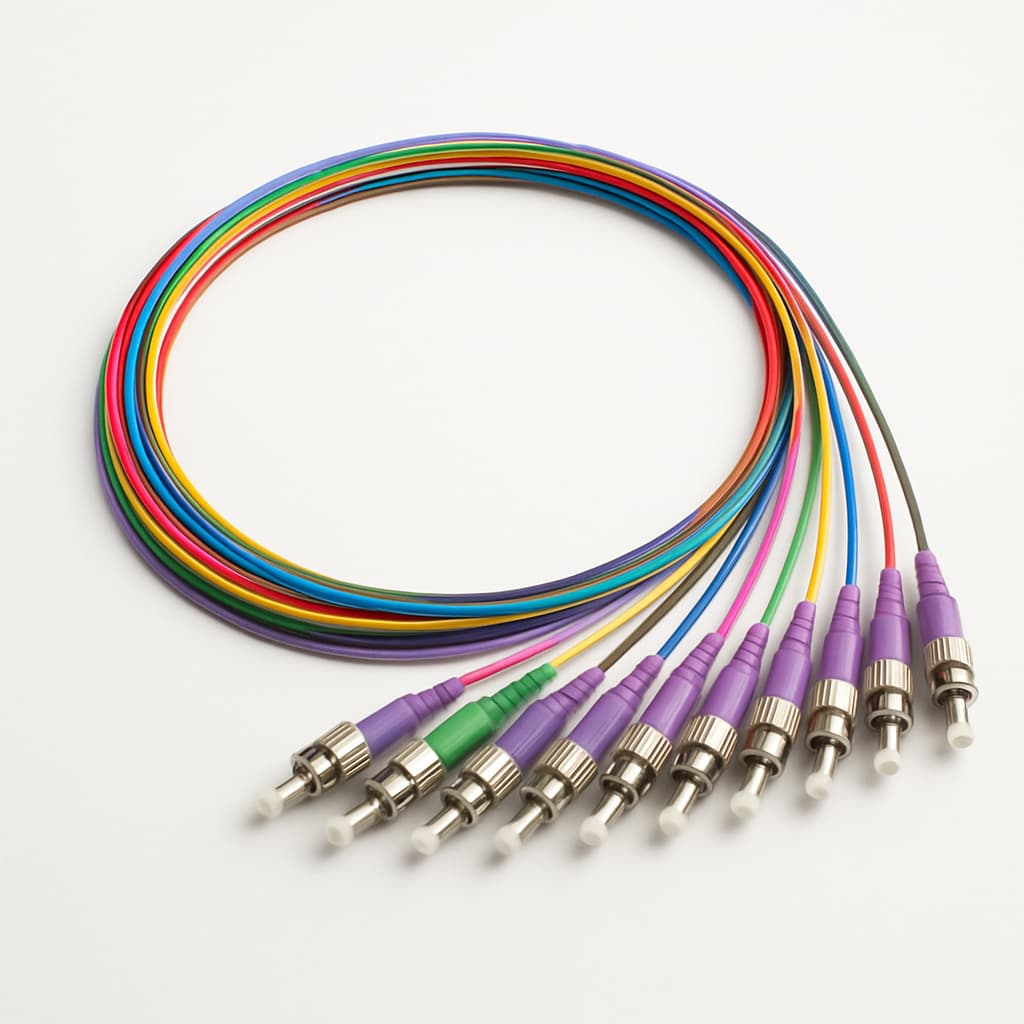 Telegartner L00819A0077 G50/125 OM4 ST Pigtail Set — illustrative AI-generated image