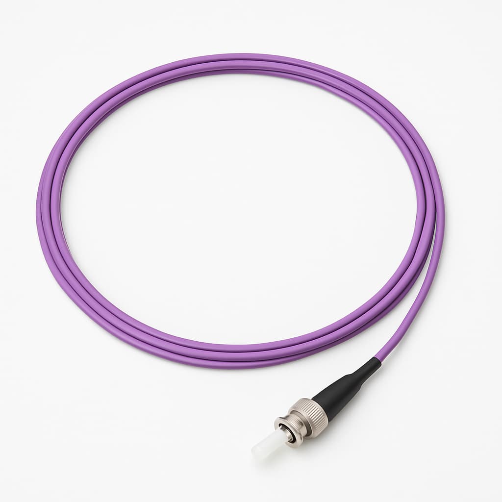 Telegartner L00819A0079 Fiber Pigtail, OM4 G50/125, 1xST, 1.5m — illustrative AI-generated image