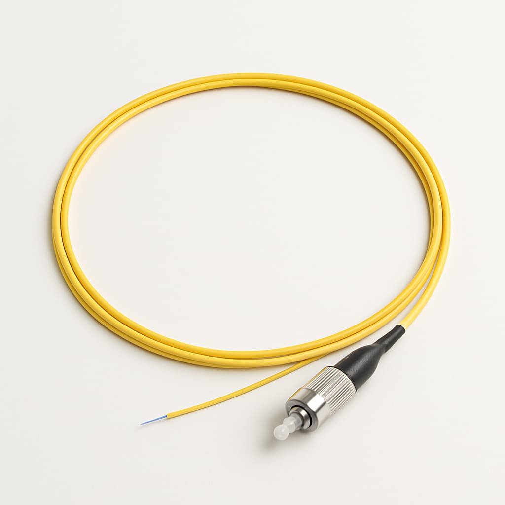 Telegartner L00829A0007 Fiber Pigtail OS2 E9/125, 1 x FC, 1.5m — illustrative AI-generated image