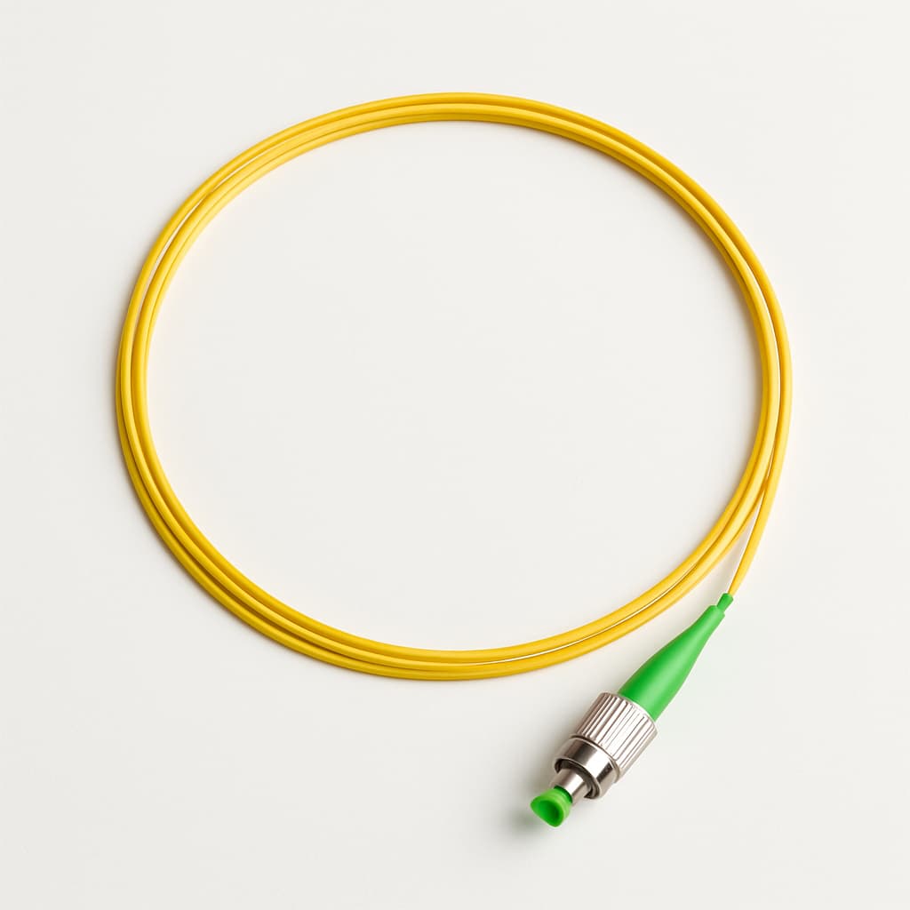 Telegartner L00829A0009 Fiber Pigtail OS2 E9/125 FC/APC 1.5m — illustrative AI-generated image