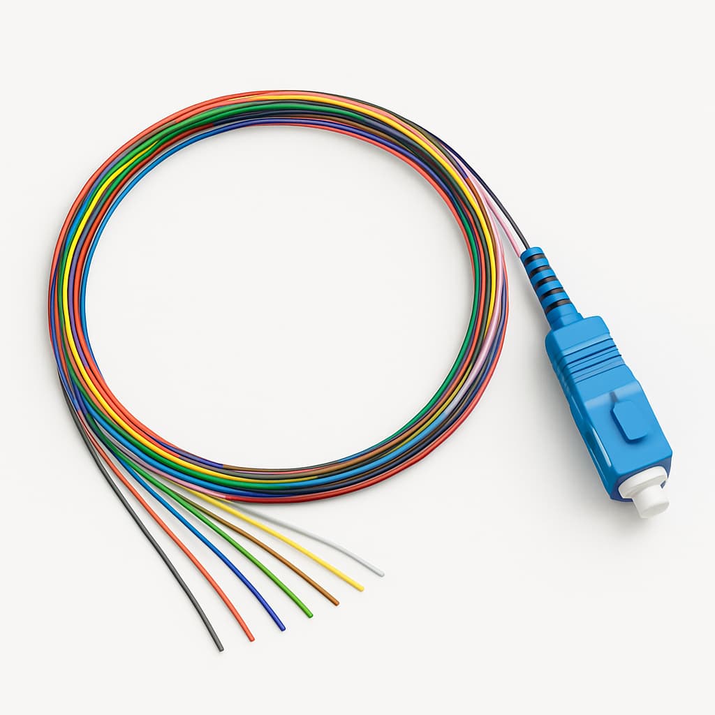 Telegartner L00889W0057 Pigtail Set 9/125, SC, 1.5 m — illustrative AI-generated image