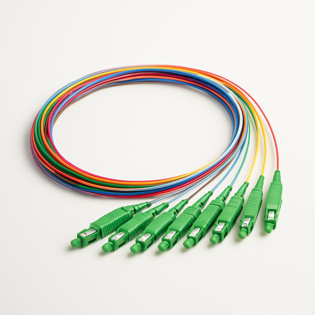 Telegartner L00889W0064 Pigtail Set 9/125 with SC/APC 9° Connector — illustrative AI-generated image