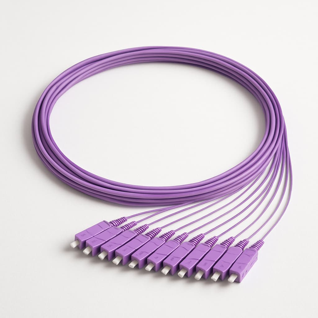 Telegartner L00889W0075 Fiber Pigtail Set OM4 G50/125 SC 1.5m — illustrative AI-generated image