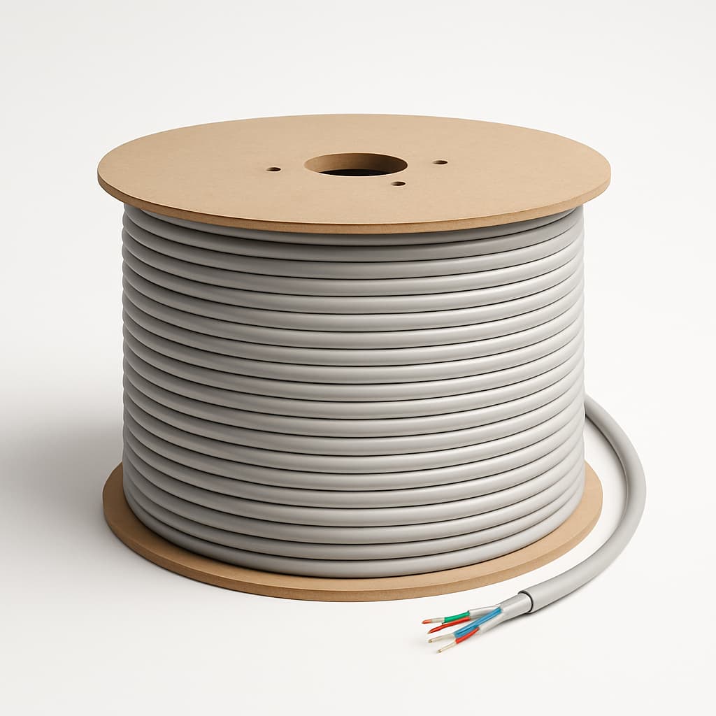 Telegartner L02002A0061 S/FTP AWG27/7 LSZH Cat.7 Cable, 305 m, Grey RAL 7035 — illustrative AI-generated image