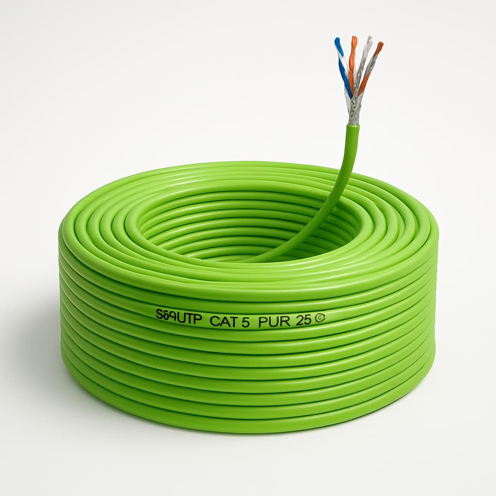 Telegartner L02002C0068 SF/UTP Cat.5 PUR Cable — illustrative AI-generated image