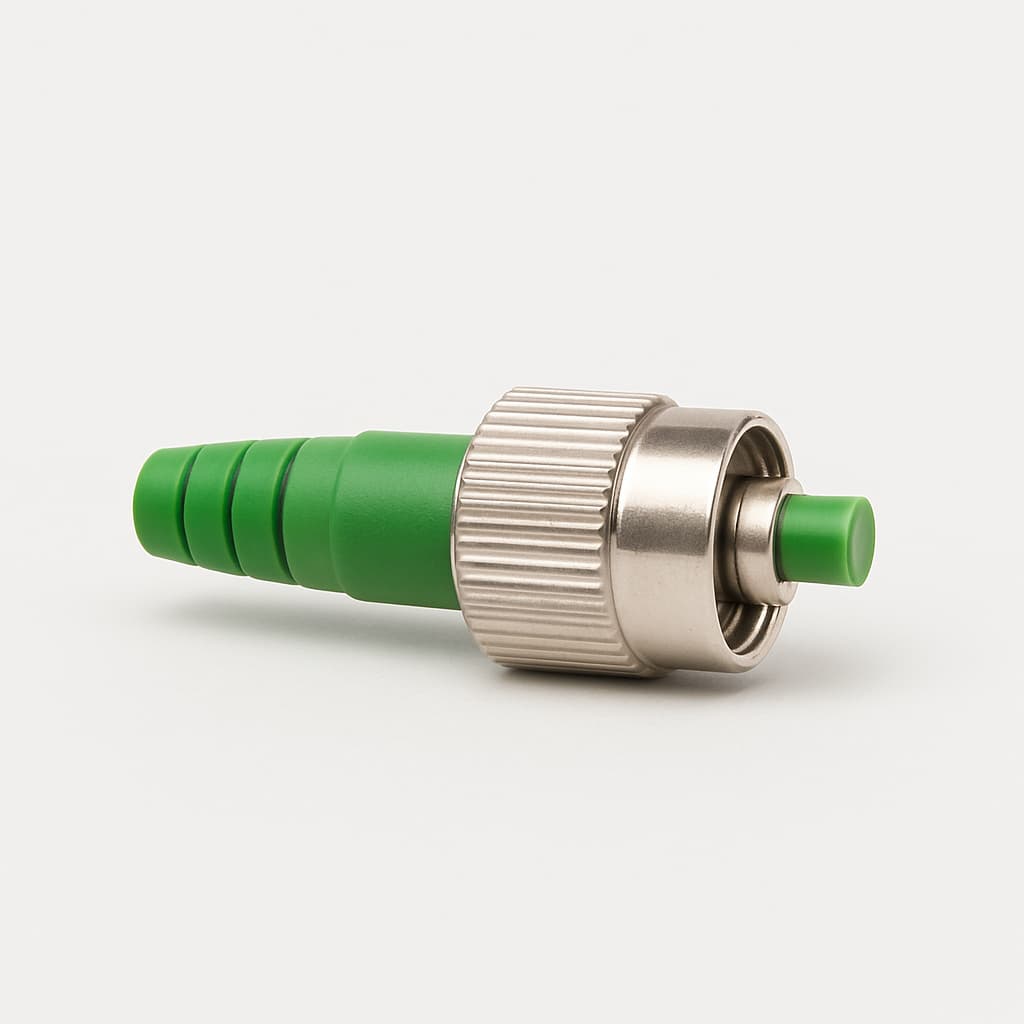 Telegartner U01100A0054 FC/APC 8° SM Plug — illustrative AI-generated image
