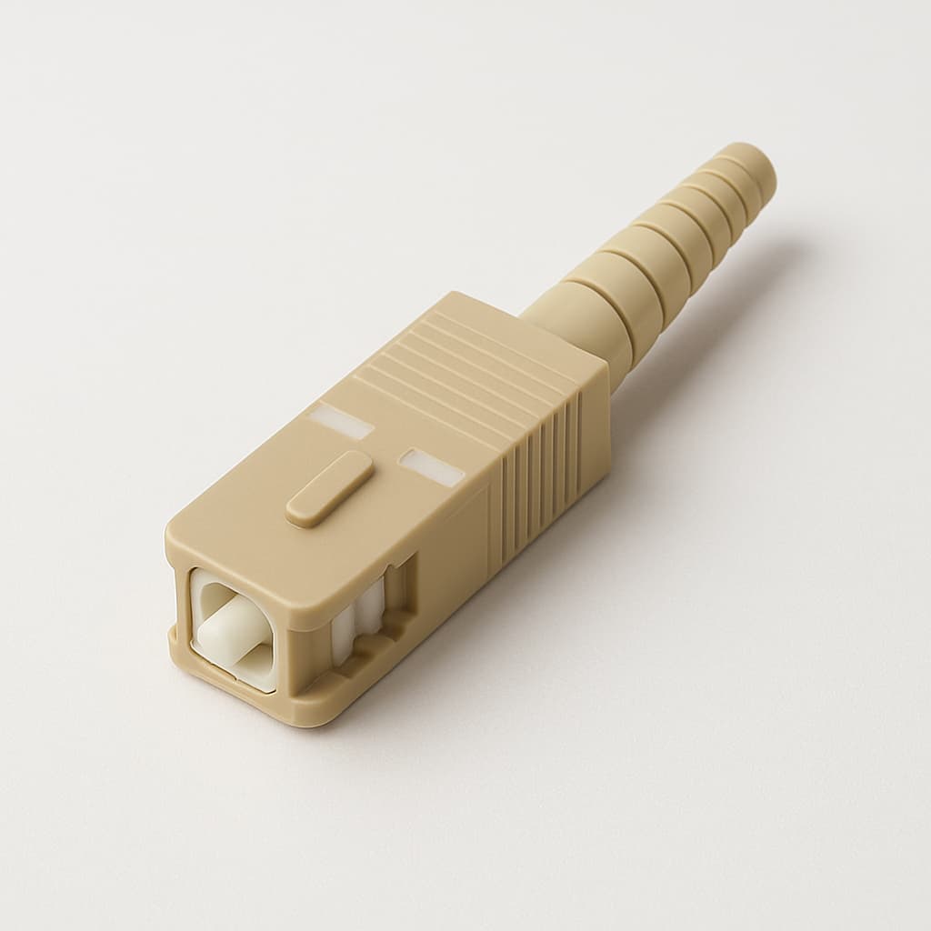 Telegartner U01100A0086 SC Plug, MM Fibre, Beige — illustrative AI-generated image