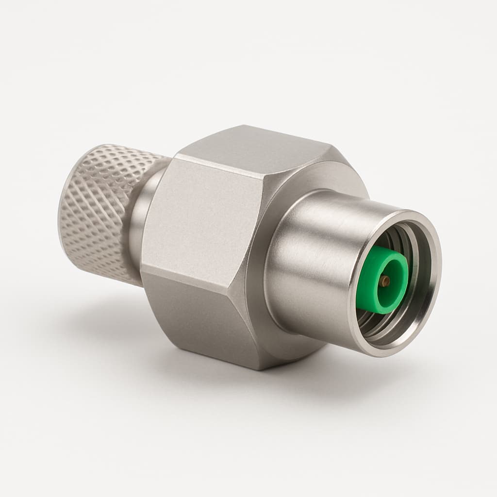 Telegartner U01100A0087 DIN/APC 8° Plug, SM — illustrative AI-generated image