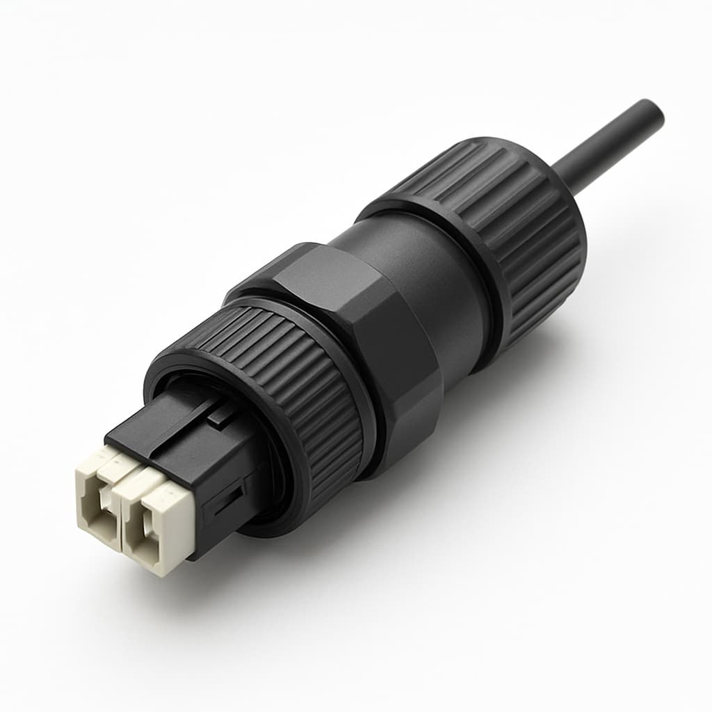 Telegartner U01100A0126 2xSC IP67 Industry FO Connector — illustrative AI-generated image