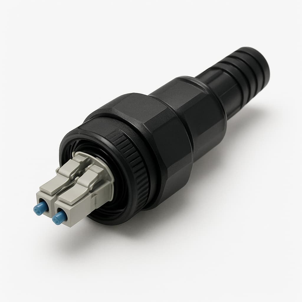 Telegartner U01100A0143 STX V4 LC-D Plug Set MM, IP67 — illustrative AI-generated image