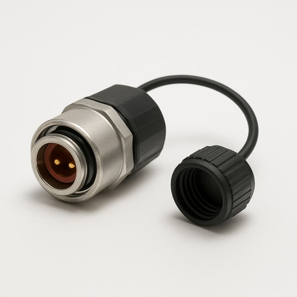 Telegartner U01100A0151 STX V4 2SC Plug Set MM with Protective Cap, IP67 — illustrative AI-generated image