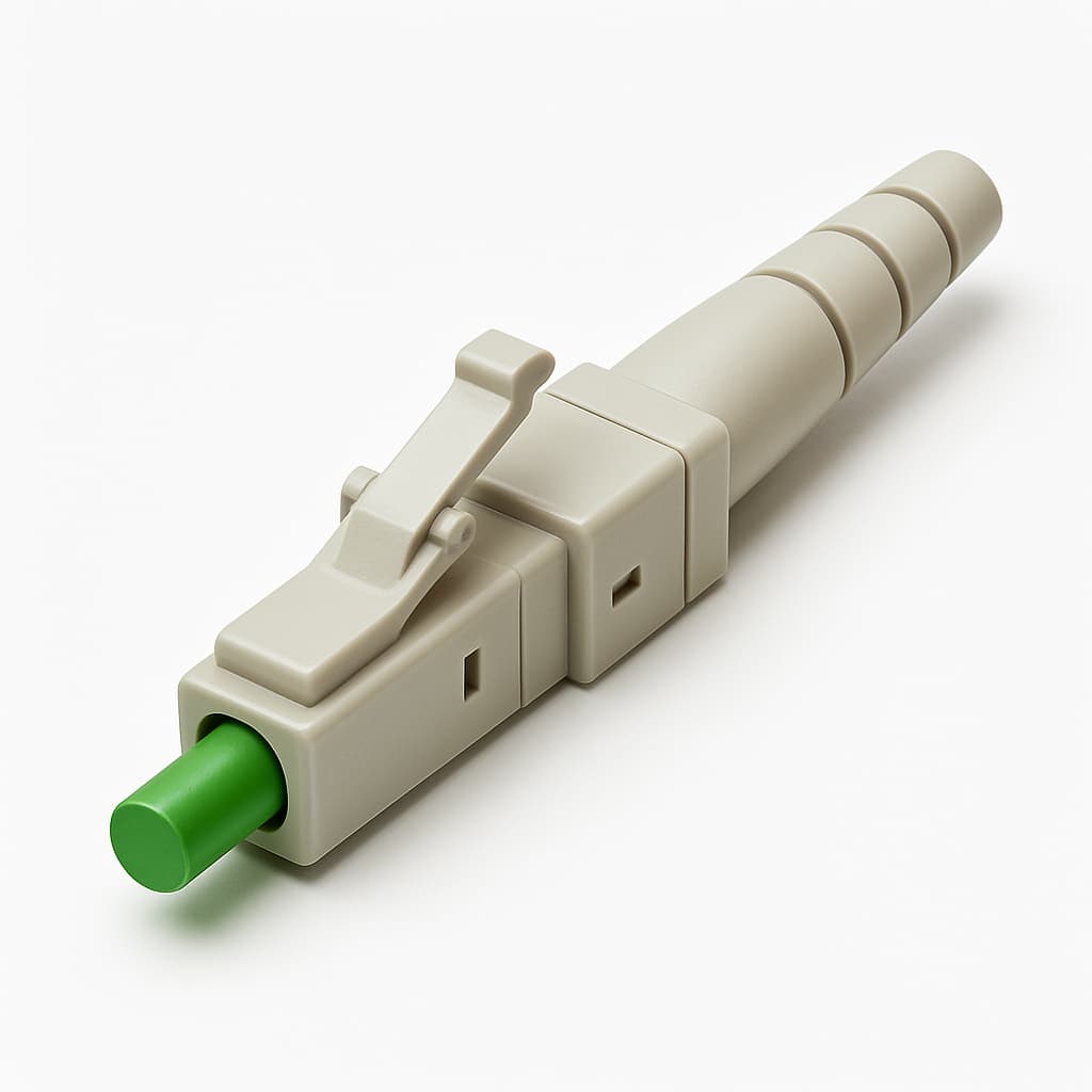 Telegartner U01100A0187 LC/APC 8° Plug — illustrative AI-generated image