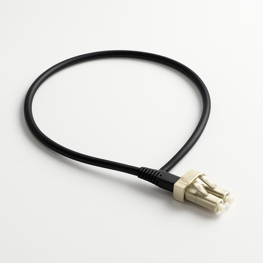Telegartner U01100A0266 LC Duplex Plug MM Cable Assembly, Black — illustrative AI-generated image