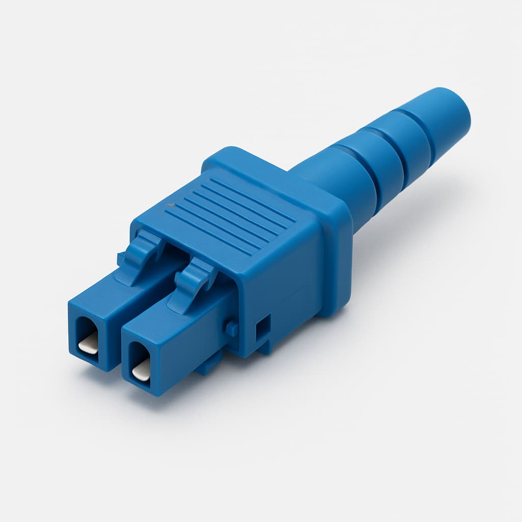 Telegartner U01100A0300 LC Duplex EasyGrip Plug — illustrative AI-generated image