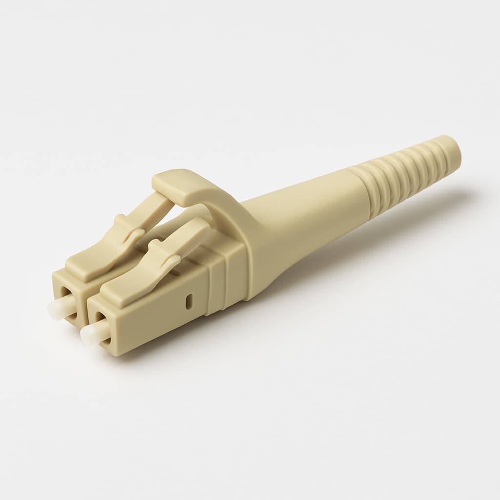 Telegartner U01100A0301 LC Duplex Plug EasyGrip, MM OM1/OM2, Beige — illustrative AI-generated image