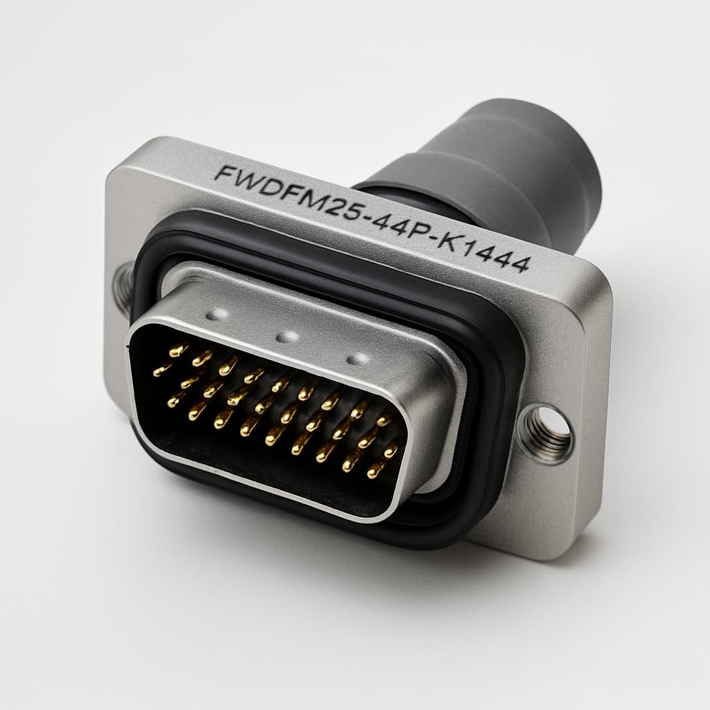 MOLEX / FCT FWDFM25-44P-K1444 Waterproof D-Sub Connector — illustrative AI-generated image