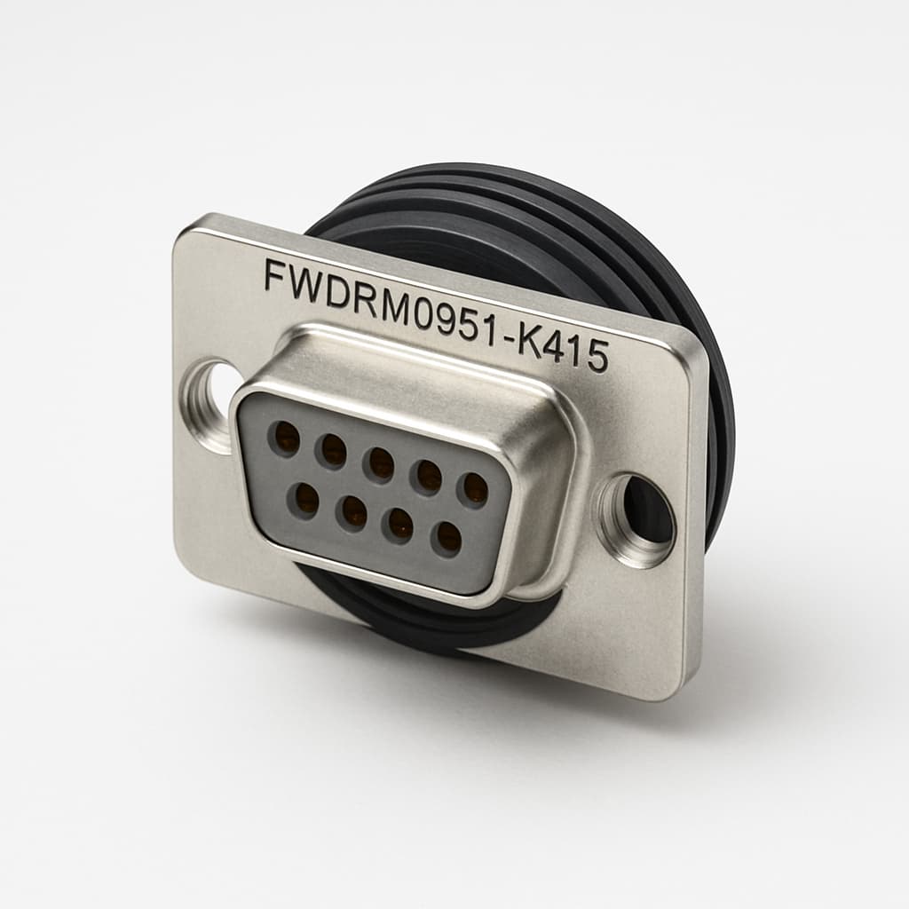 Molex / FCT FWDRM09S1-K415 D-Sub Waterproof Connector — illustrative AI-generated image