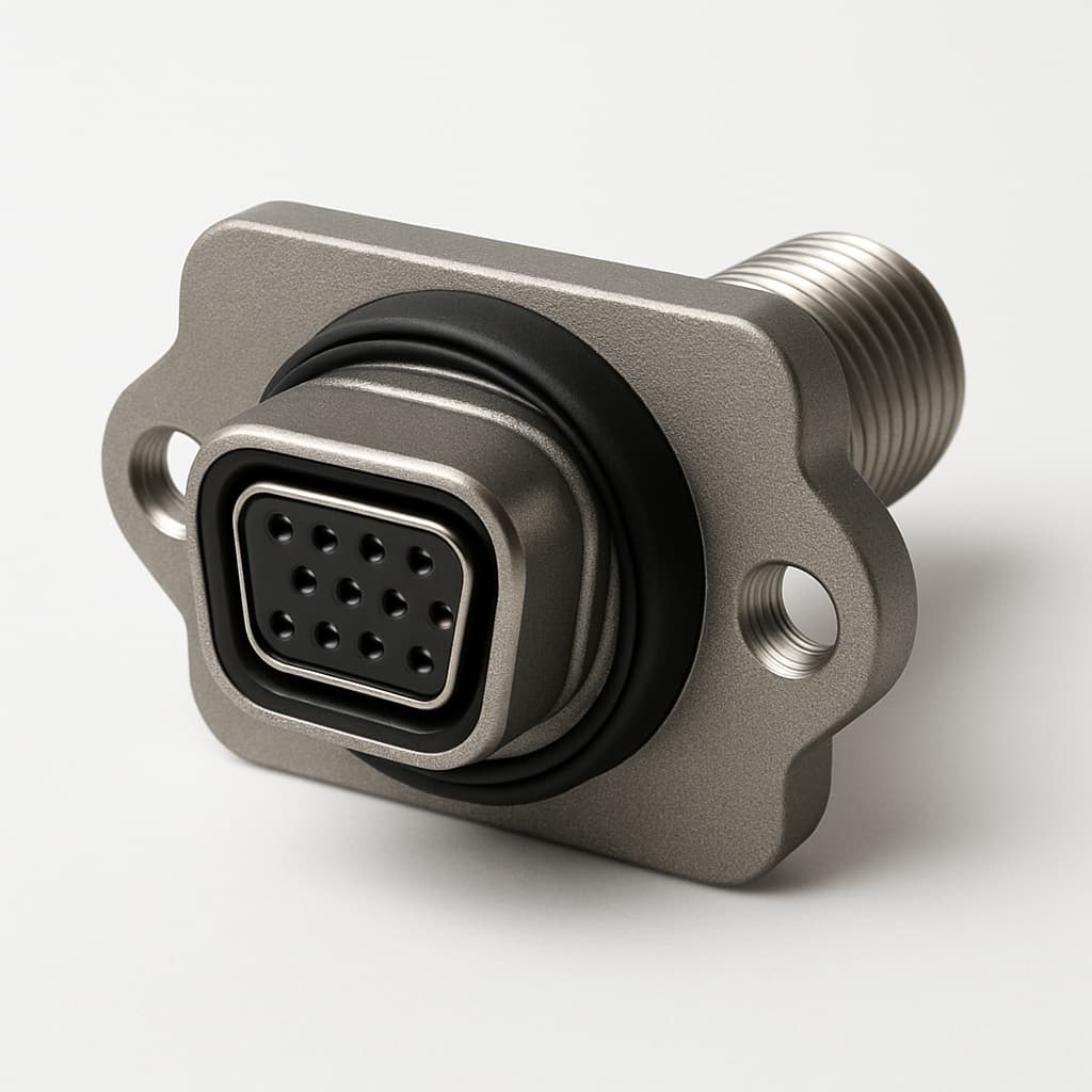 MOLEX / FCT FWDRM15-26S-K1444 Waterproof D-Sub Connector — illustrative AI-generated image