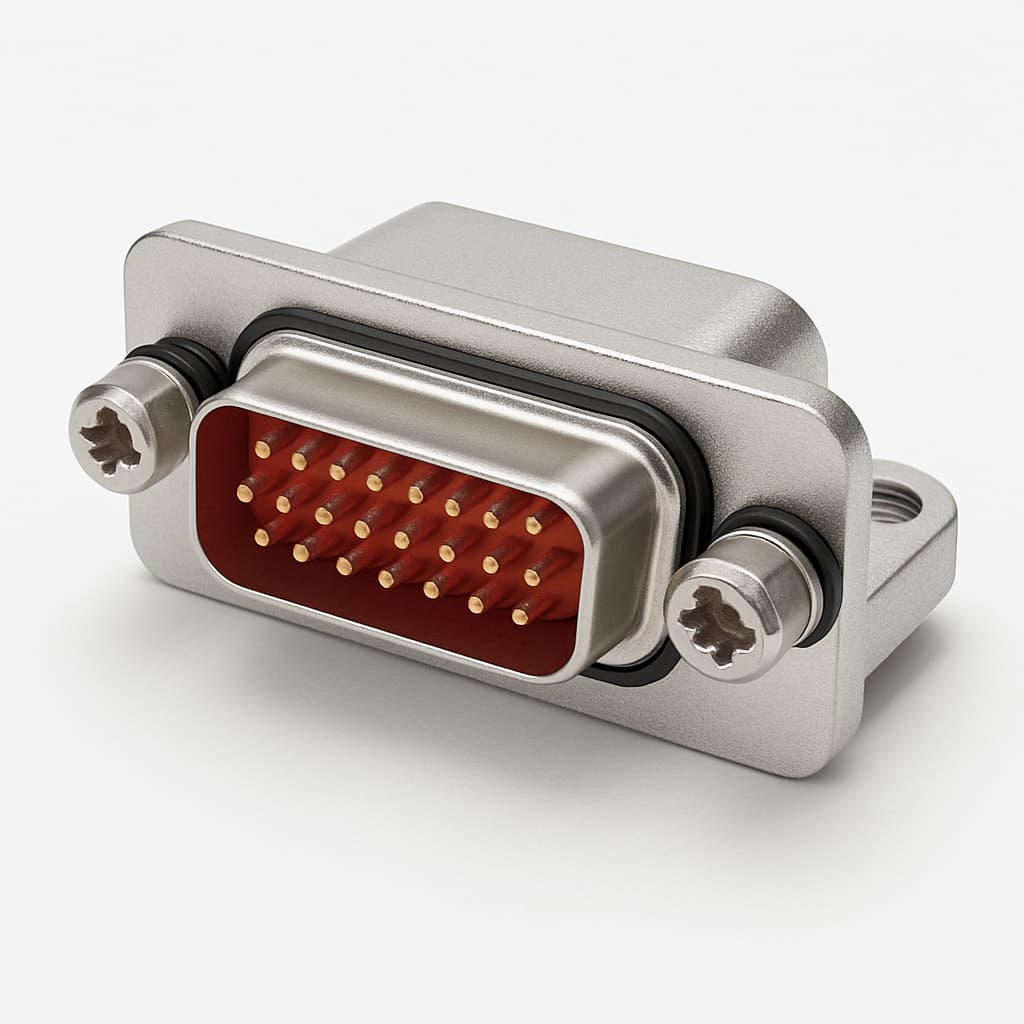 Molex / FCT FWDRM25P Waterproof D-Sub Connector — illustrative AI-generated image