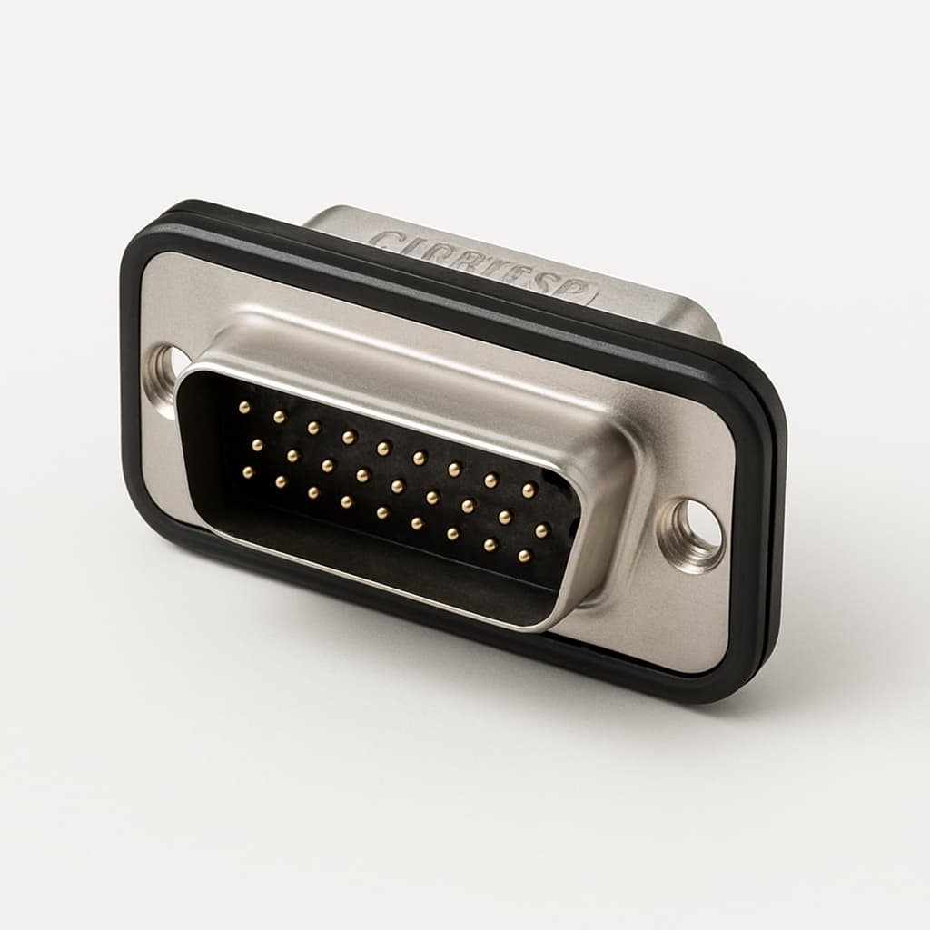 MOLEX / FCT FWDRM25P1 Waterproof D-Sub Connector — illustrative AI-generated image