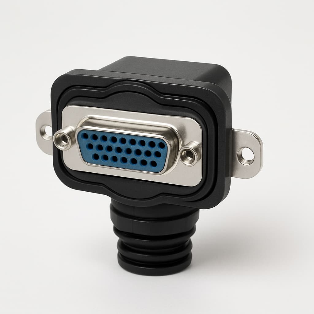 MOLEX / FCT FWDRM25S Waterproof D-Sub Connector — illustrative AI-generated image