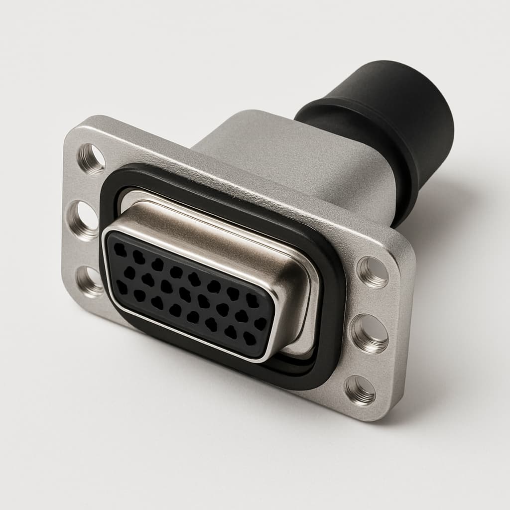 MOLEX / FCT FWDRM25S25 Waterproof D-Sub Connector — illustrative AI-generated image