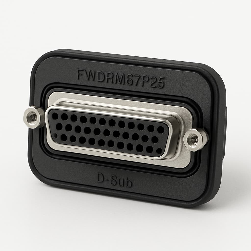 Molex / FCT FWDRM37P25 Waterproof D-Sub Connector — illustrative AI-generated image