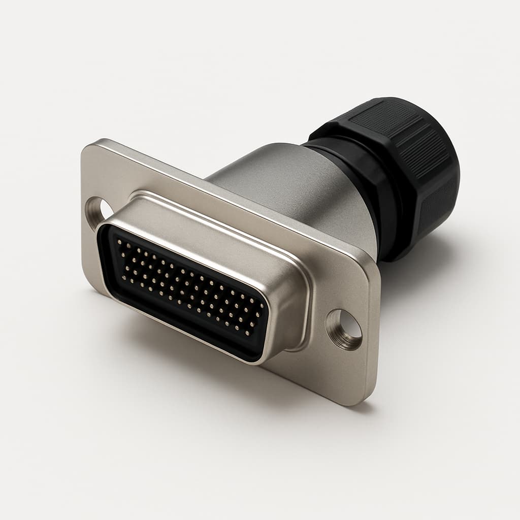 MOLEX / FCT FWDRM50P1 Waterproof D-Sub Connector — illustrative AI-generated image