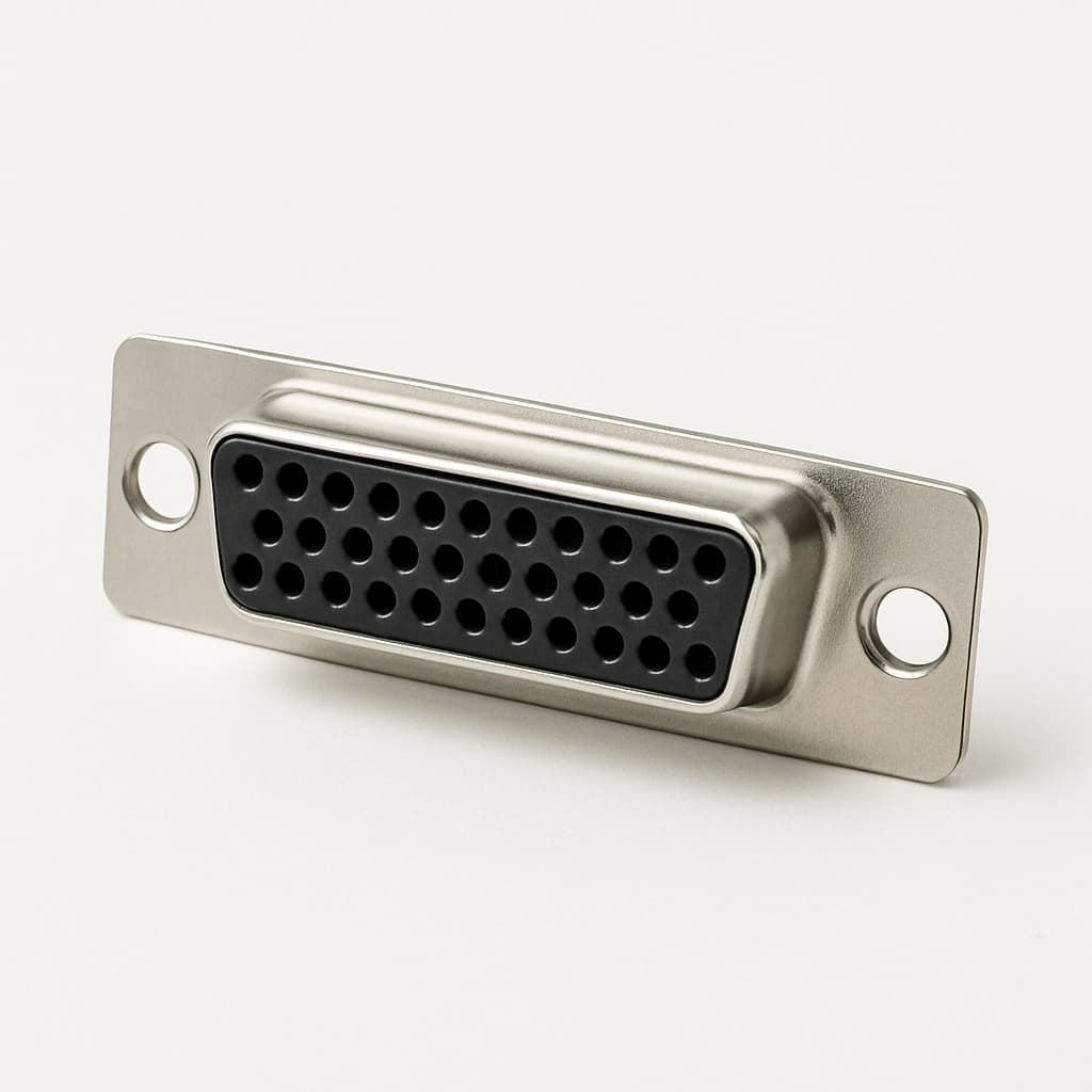 Molex / FCT F25P1G1A D-Sub Connector — illustrative AI-generated image