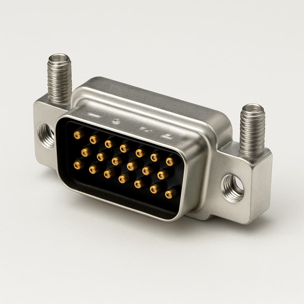Molex / FCT F25P5G1A D-Sub Connector — illustrative AI-generated image