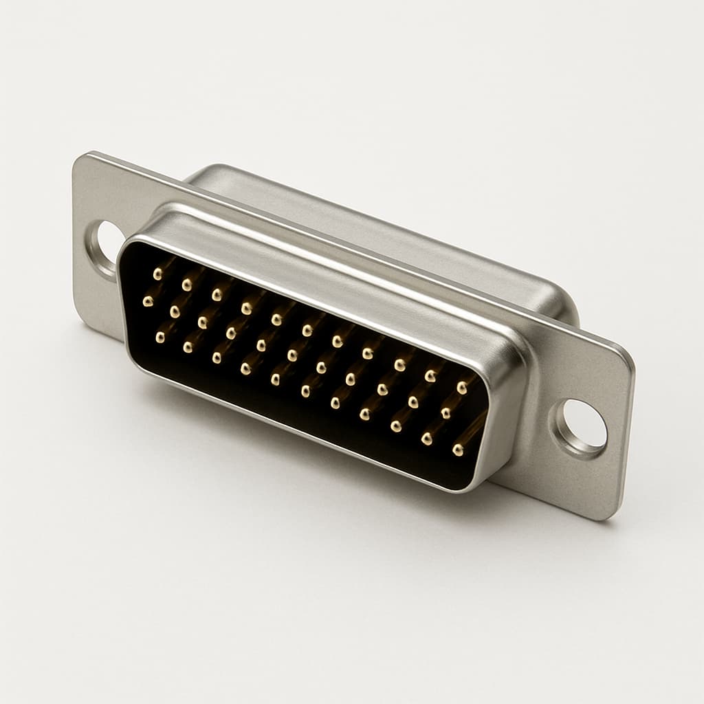 Molex / FCT F25S1G1A D-Sub Connector — illustrative AI-generated image