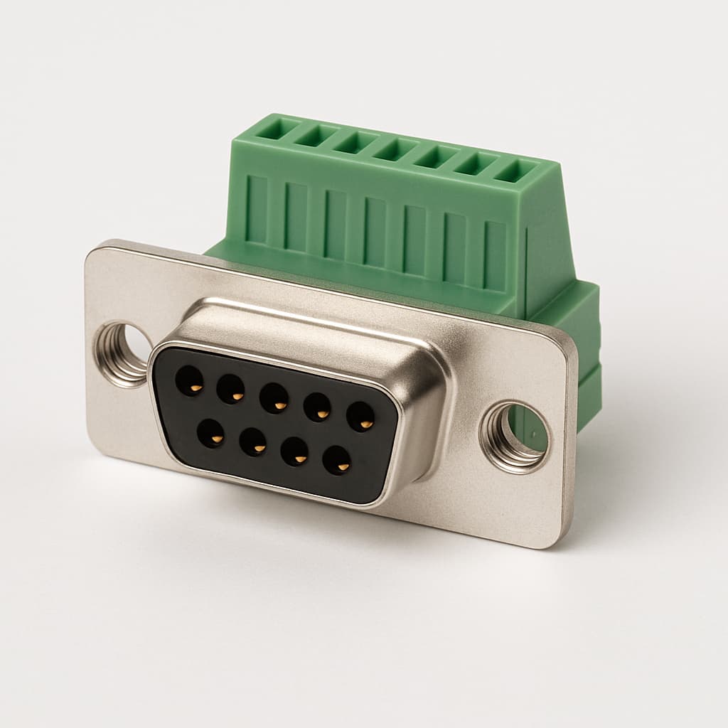 Molex / FCT FE09P21G2 D-Sub Eurostyle — illustrative AI-generated image