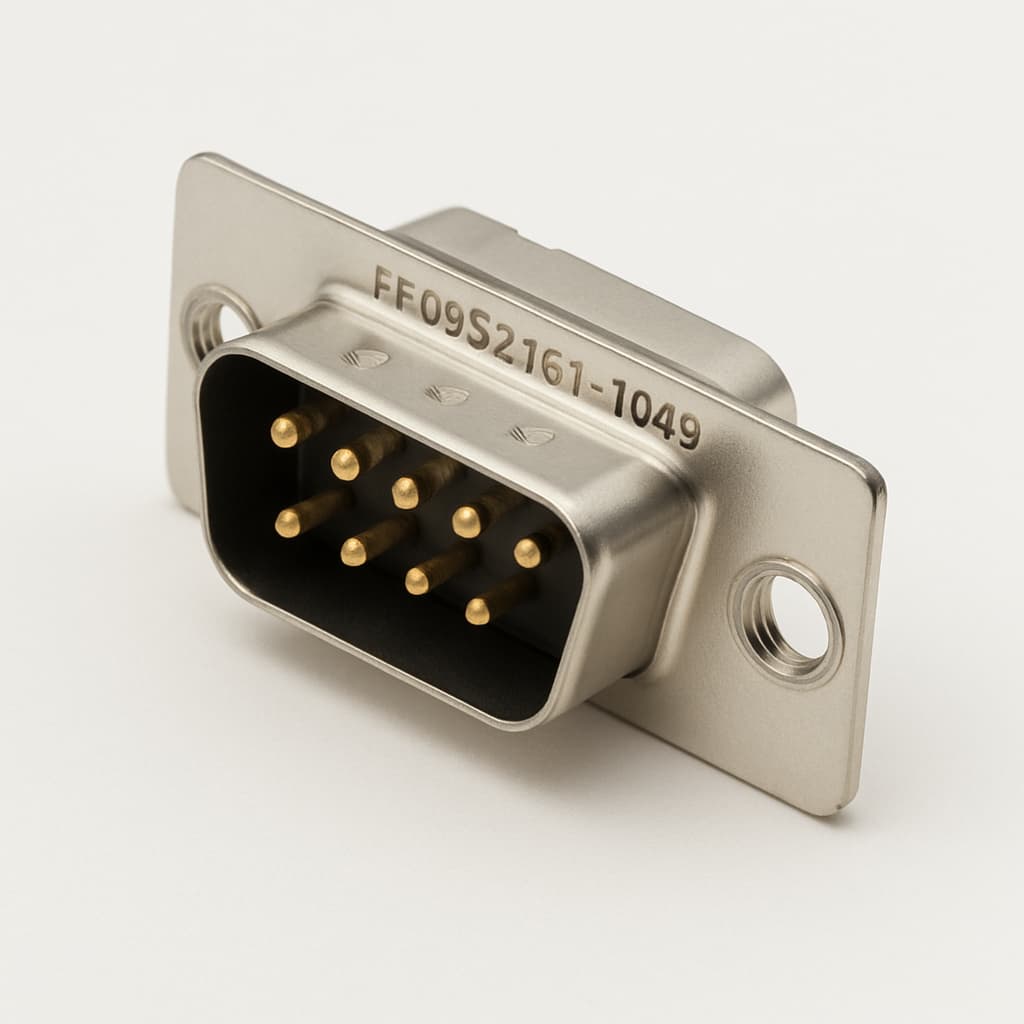 Molex / FCT FE09S21G1-1049 D-Sub Eurostyle — illustrative AI-generated image