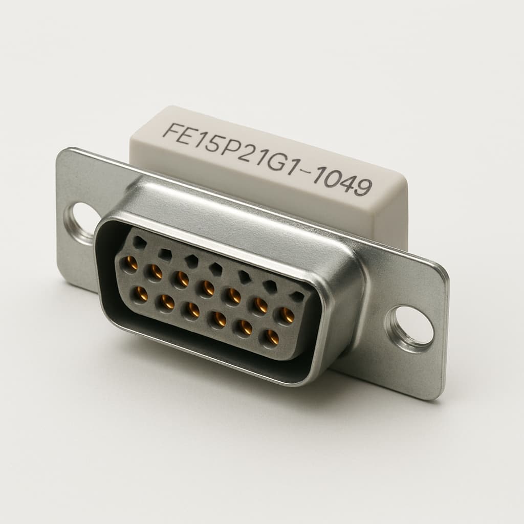 Molex / FCT FE15P21G1-1049 D-Sub Eurostyle — illustrative AI-generated image