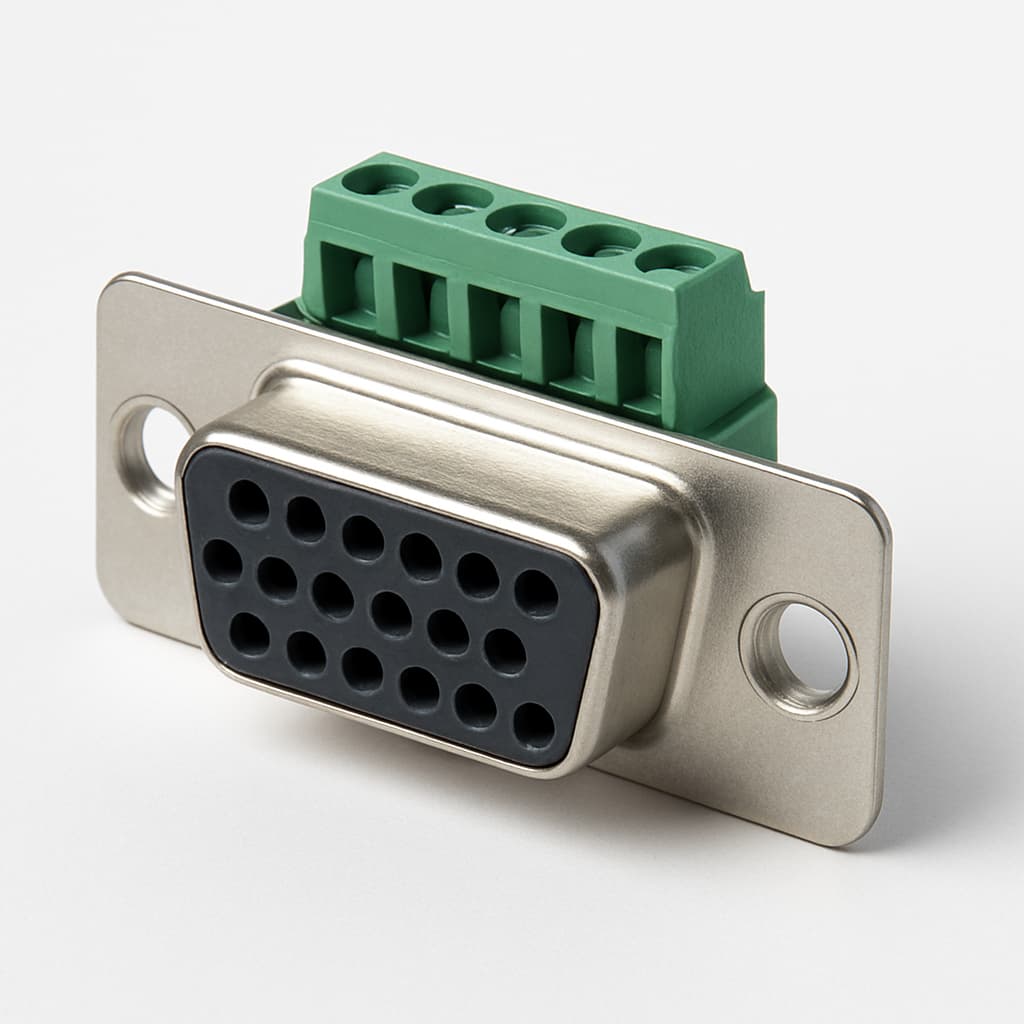 Molex / FCT FE15P21G2 D-Sub Eurostyle — illustrative AI-generated image