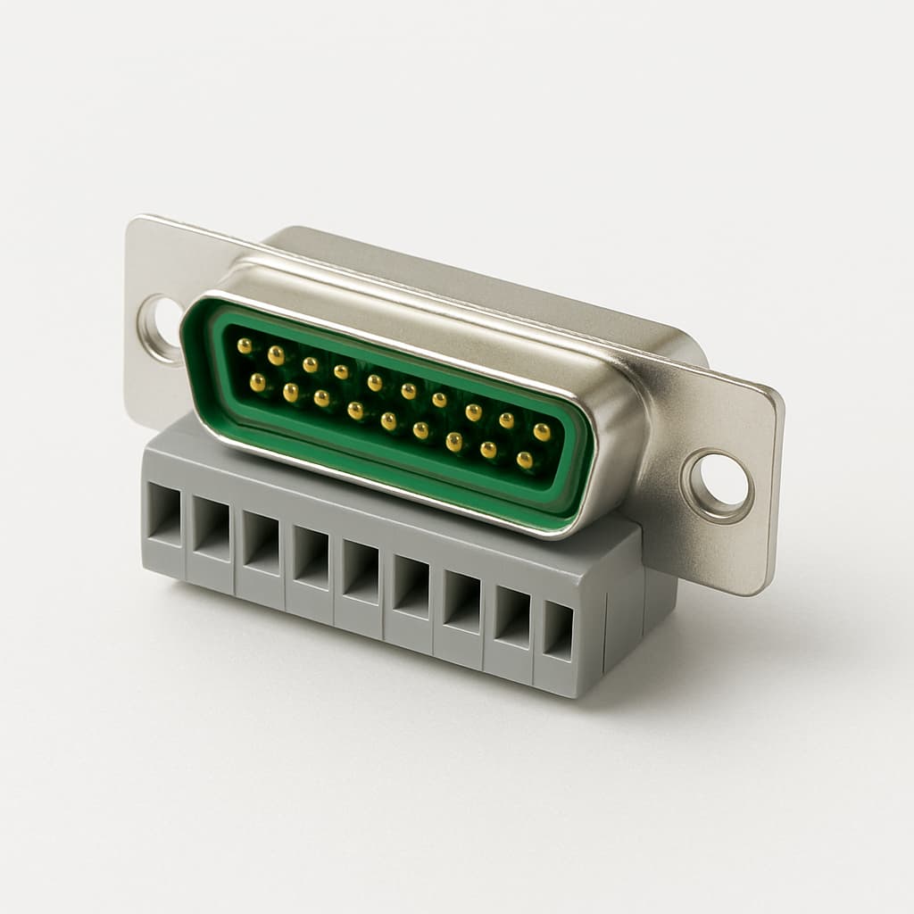 Molex / FCT FE25P1G2-1045 D-Sub Eurostyle Connector — illustrative AI-generated image