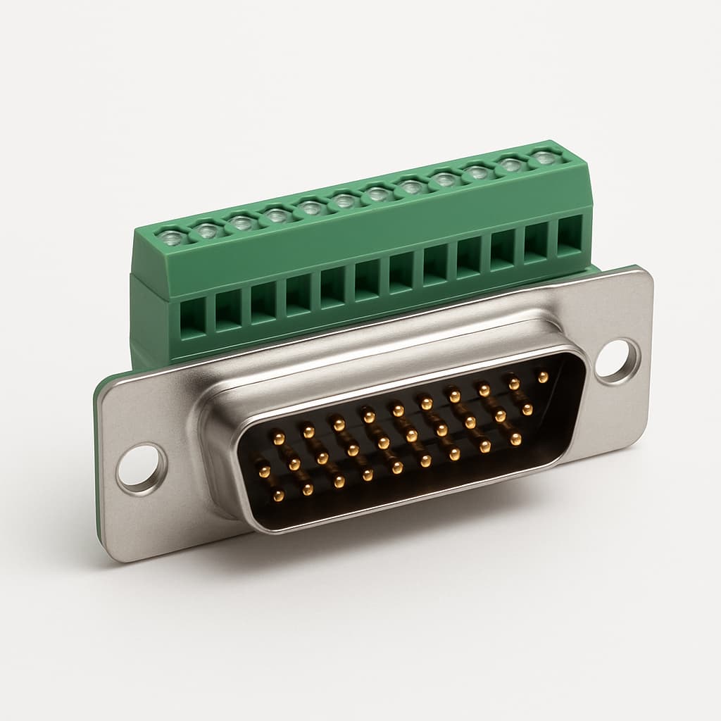 MOLEX / FCT FE25S1G1-1044 D-Sub Eurostyle Connector — illustrative AI-generated image