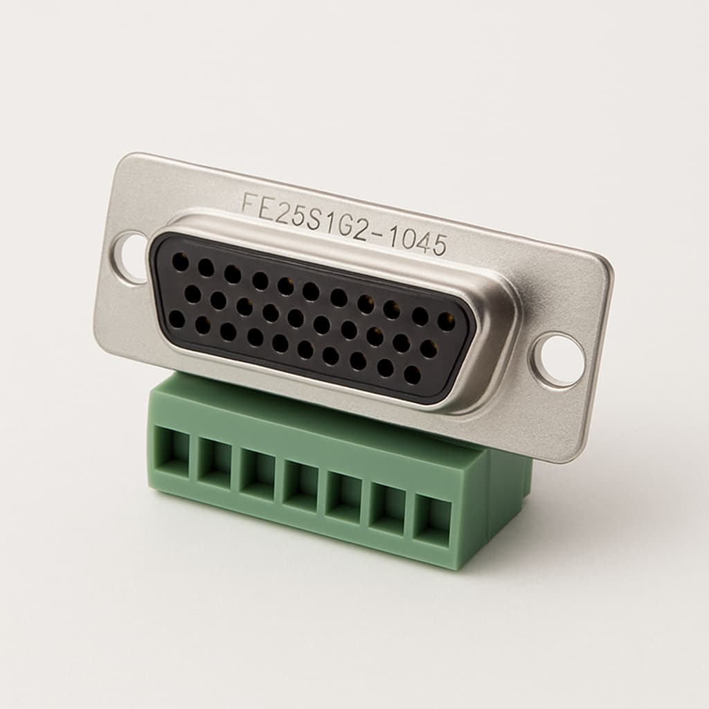 Molex / FCT FE25S1G2-1045 D-Sub Eurostyle — illustrative AI-generated image