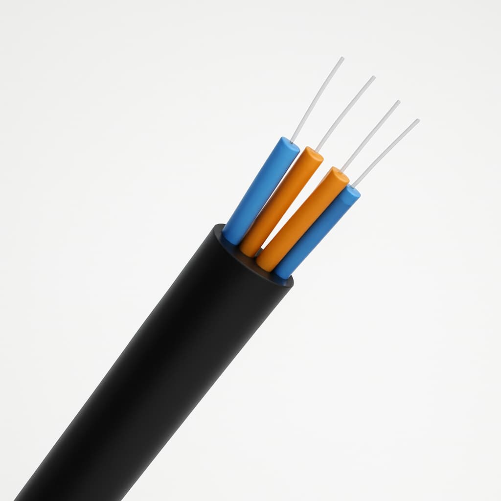 Tight Buffered FO Cable 50/125 2 Pair Black — illustrative AI-generated image