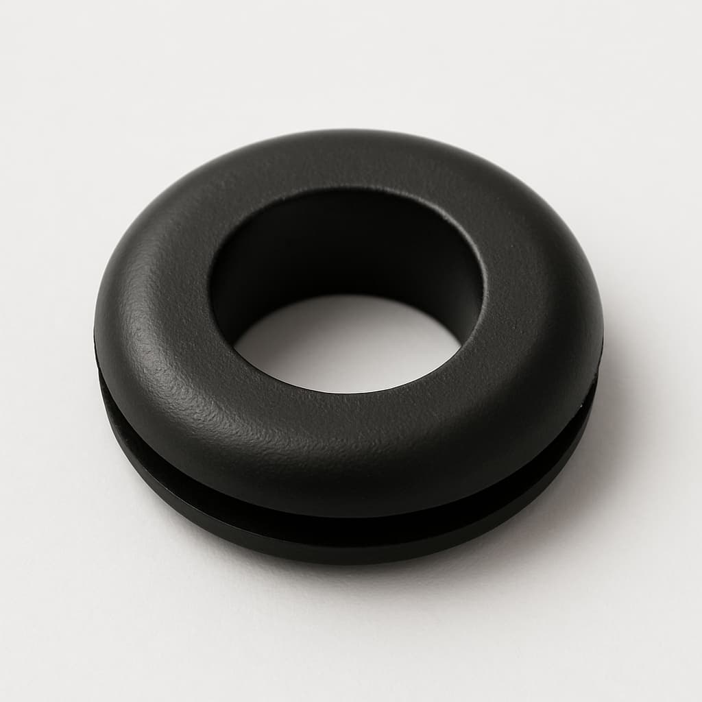 PVC Black Grommet, 10 mm Panel Hole — illustrative AI-generated image