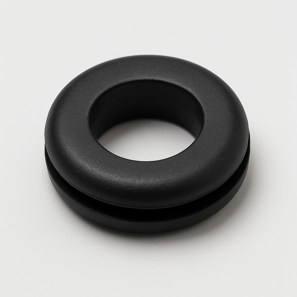 PVC Grommet Black, 10 mm Panel Hole — illustrative AI-generated image