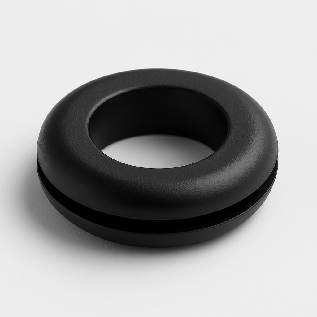 PVC Grommet, Black, 11.5 mm Panel Hole — illustrative AI-generated image