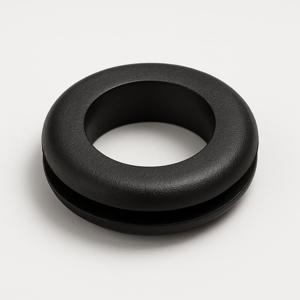 PVC Grommet, Black, 11.5 mm Panel Hole — illustrative AI-generated image