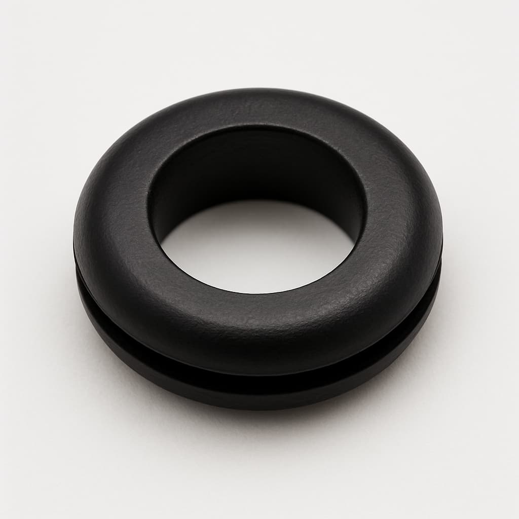 PVC Black Grommet, 11.5 mm Panel Hole — illustrative AI-generated image