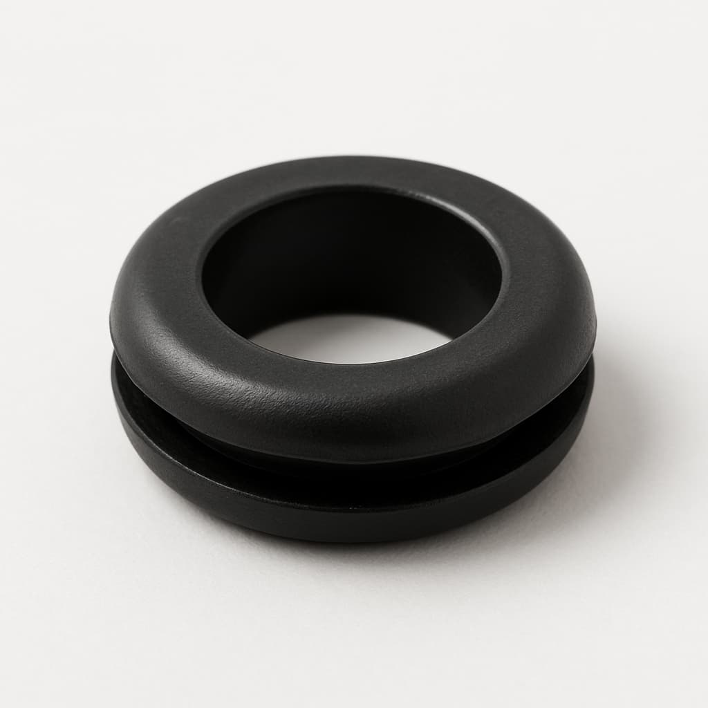 PVC Black Grommet for 11.5 mm Panel Hole — illustrative AI-generated image