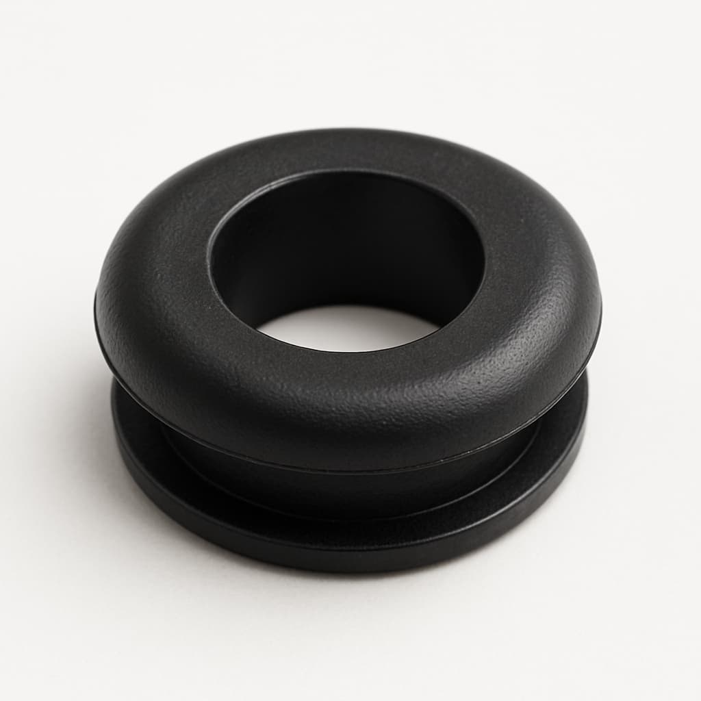 PVC Black Grommet, 11.5 mm Panel Hole — illustrative AI-generated image