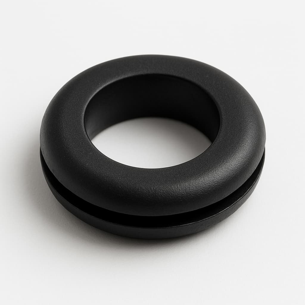 PVC Black Grommet for 11.5 mm Panel Hole — illustrative AI-generated image
