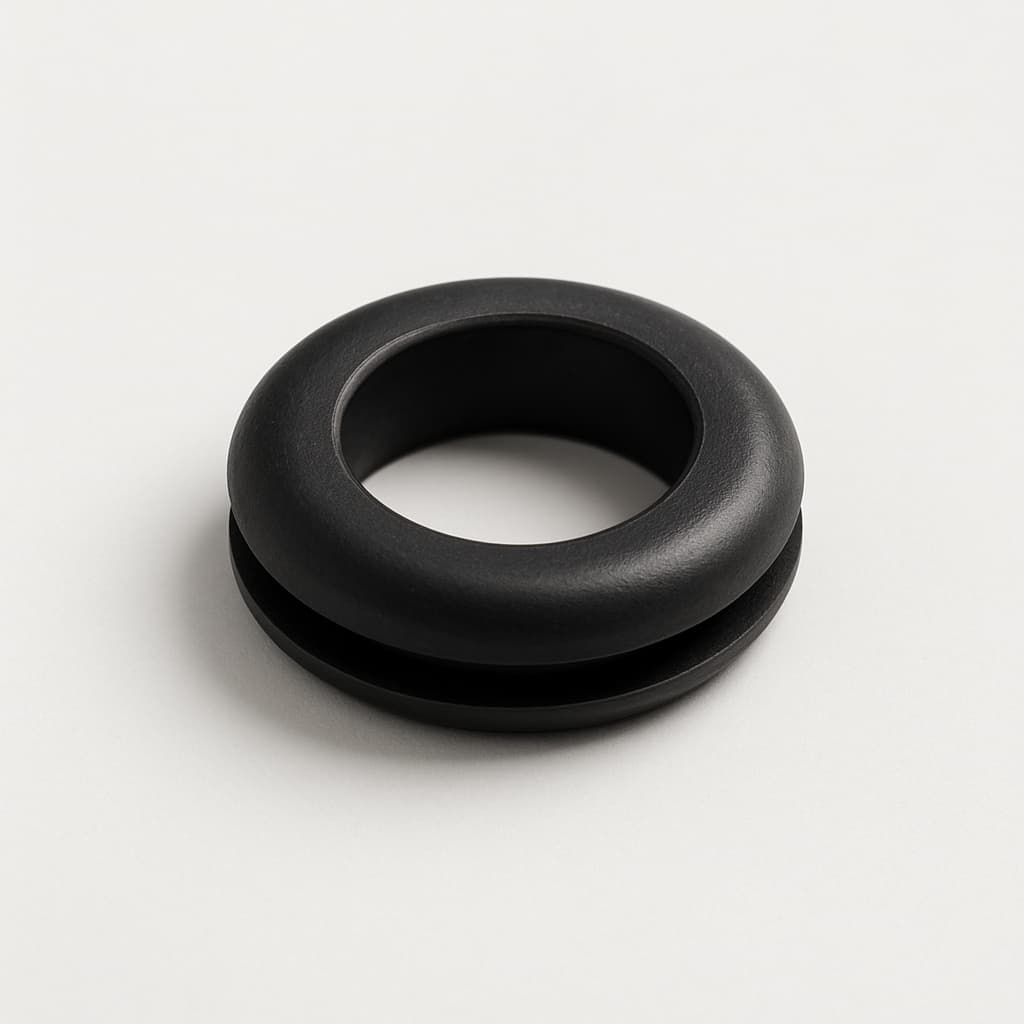 PVC Grommet, Black, 11.5 mm Panel Hole — illustrative AI-generated image