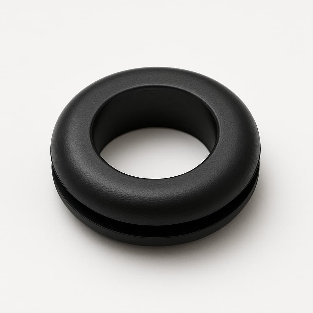 PVC Grommet, Black, 11.5 mm Panel Hole — illustrative AI-generated image
